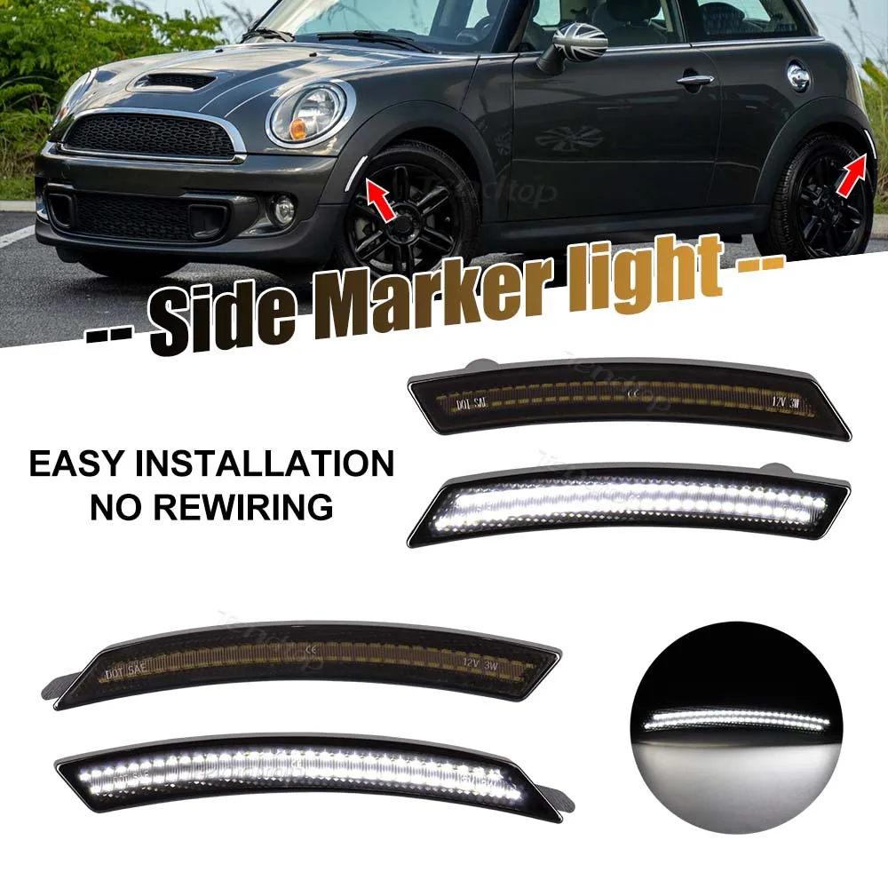 White LED Turn Signal Light Side Marker Light For Mini Cooper R55 Clubman R56 Hatch R57 Cabrio R58 Coupe R59 Roadster R60 R61