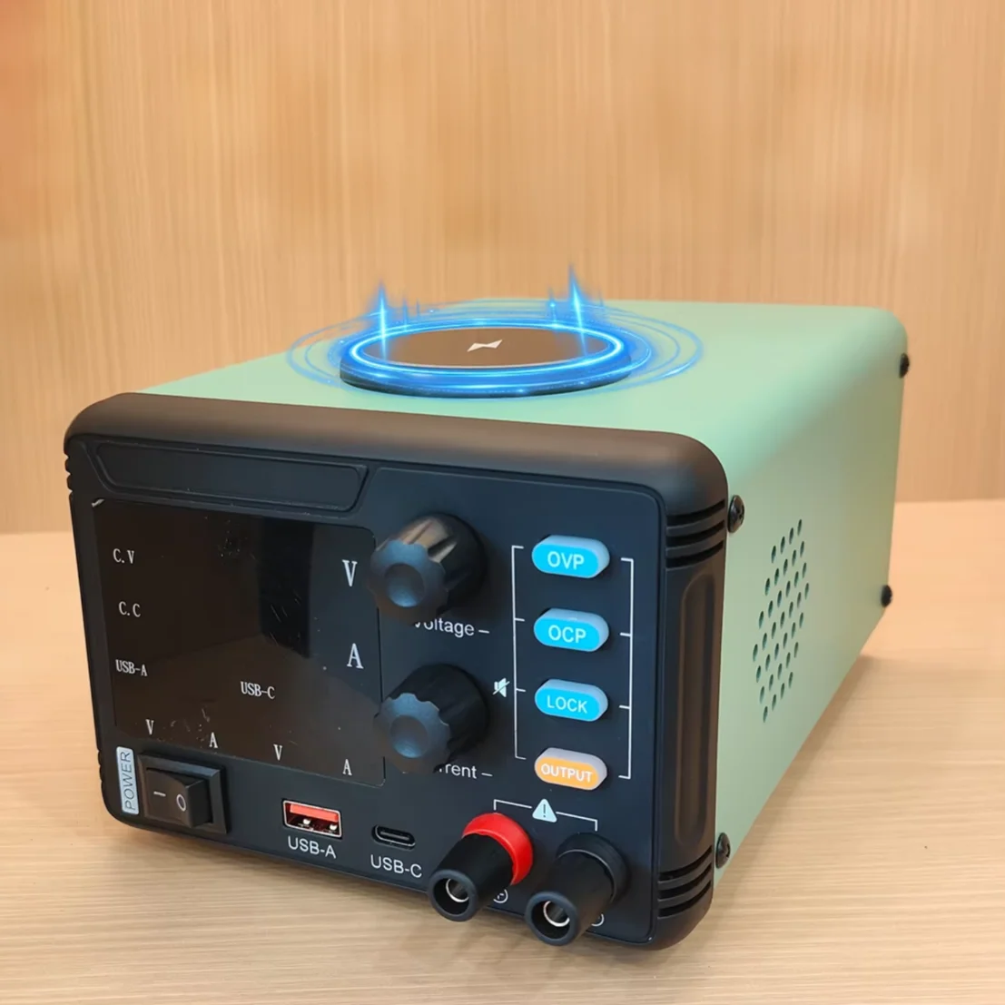DC 30V Bench Power Supply Adjustable 150W Wireless Charging OVP OCP Dual USB V/A Monitor Lock Output 60V 120V for Phone Repair