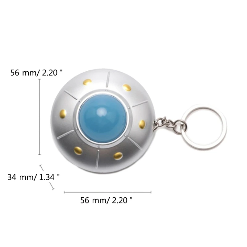 Creative Flying Saucer Keychain Pendant UFO Keyring with Mini LED Light for Kids