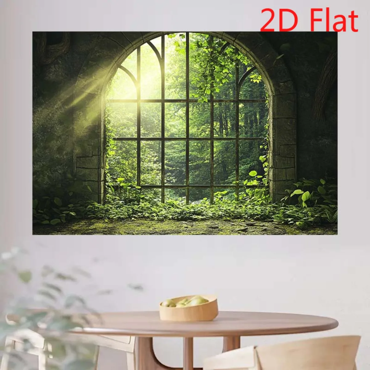 Aesthetic Forest Window Tapestry Wall Art Hanging Nature Greenery Sunlight Decor Prints Boho Living Room Bedroom Wall Decor Canv