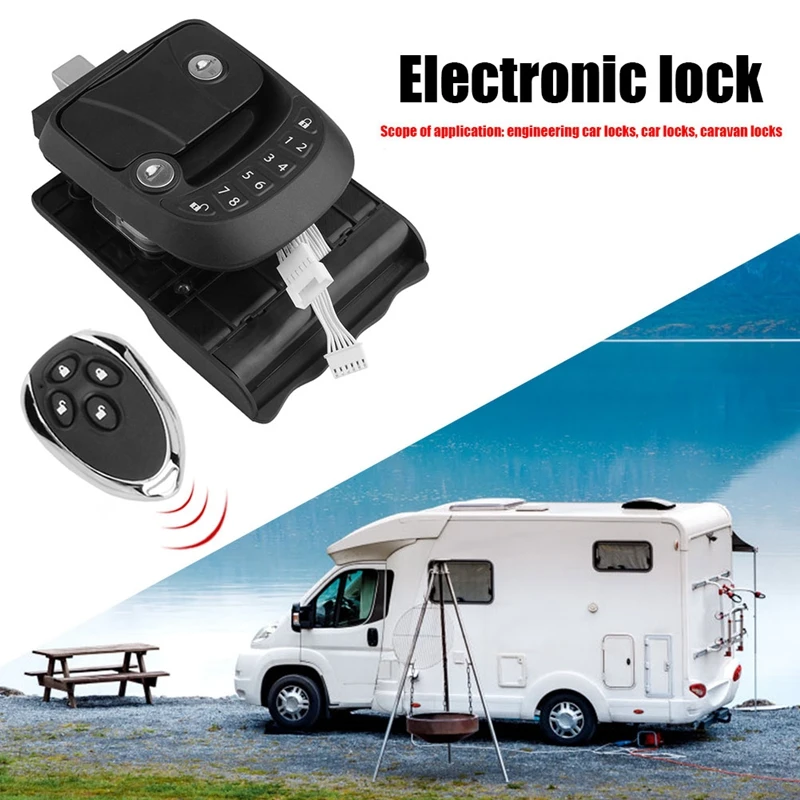 RV Keyless Entry Door Lock Latch Hatch Caravan Motor Home Car Drawer Handle With Deadbolt Integrated Keypad Fob