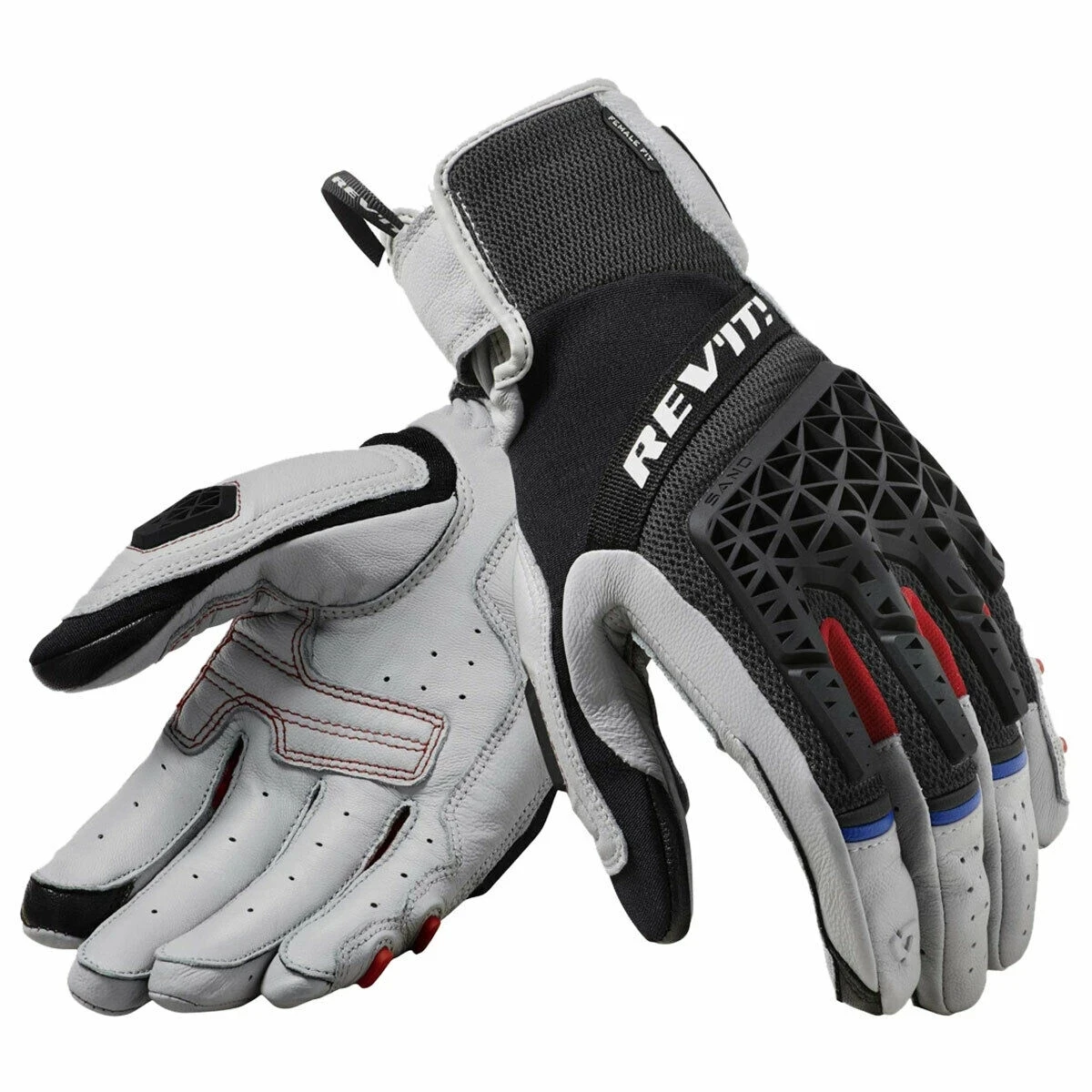 Revit Sand 4, echtes Leder, Netzstoff, Textilhandschuhe, Motorrad, Motocross, Rennen, Touchscreen