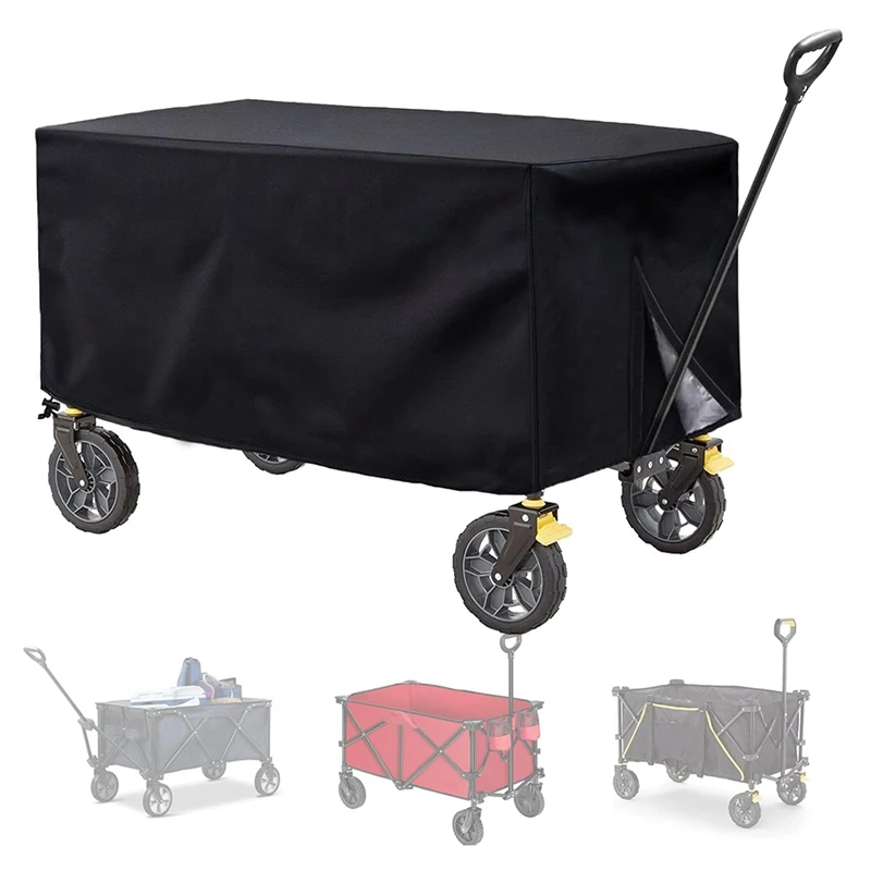 Folding Wagon Cover for Garden Wagon, High Density Waterproof Wagon Cart Cover Camping Equipment-ABHG