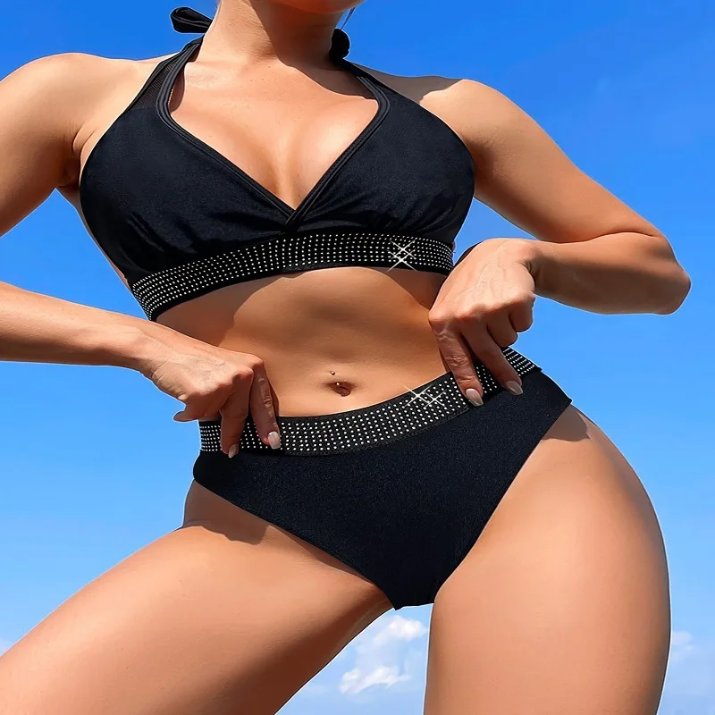 

Summer Beach Swimming Vacation Classic Split Sexy Women's Fashion Sequin Patchwork Women's Swimsuit