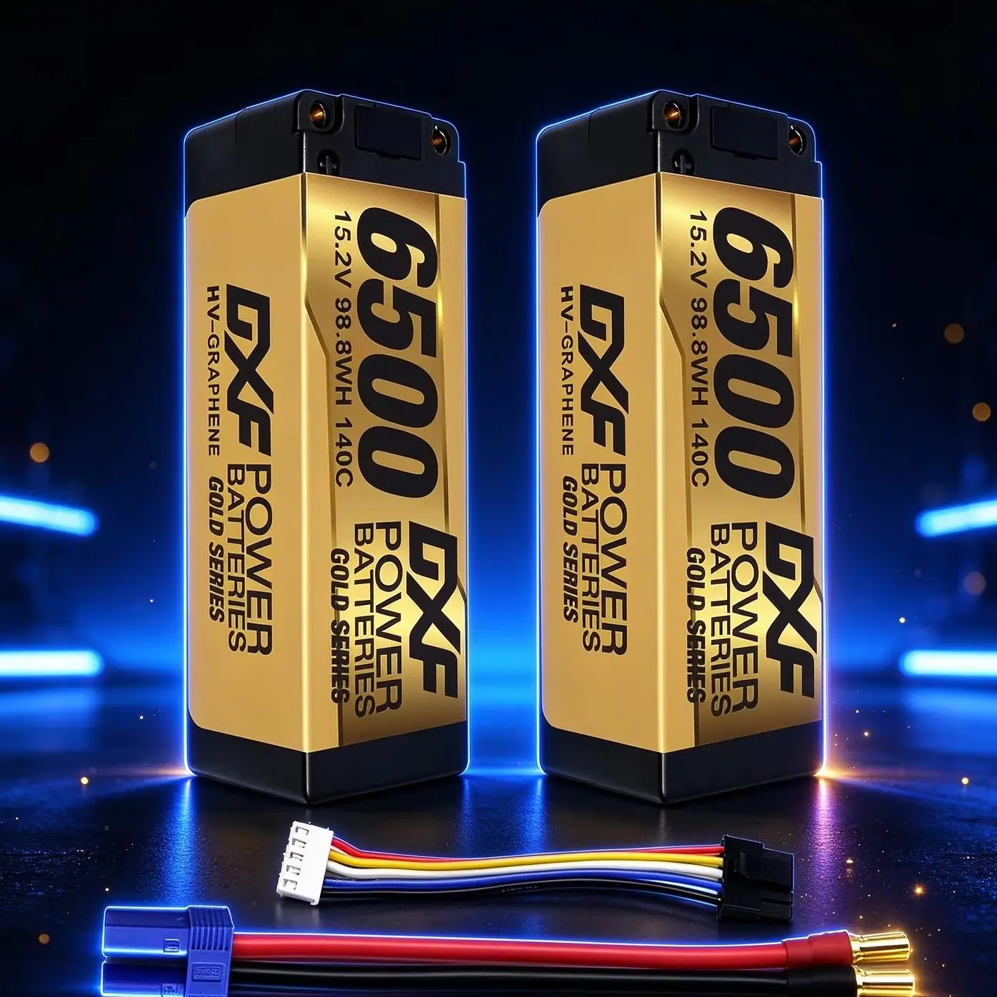 DXF 4S 6500mAh Lipo 15,2V 140C 5mm Grade A Akku LCG HV Akku Hardcase mit XT90 EC5 Stecker für RC Modellauto Boot LKW