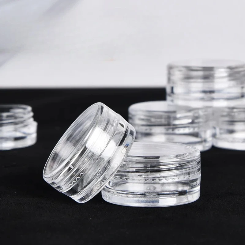 50/20/10 stücke 2-5g Klare Creme Jar Mini Kosmetische Flaschen Behälter Transparent Topf Für Nagel kunst Kleine Klare Dose Zinn Für Balsam