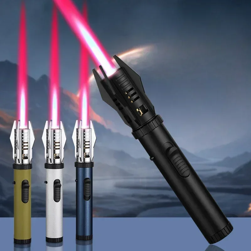 2024 Planet Lightsaber Butane Gas Lighter 360°  Use Metal Outdoor Windproof Turbine Torch Jet Lighter Gun BBQ Welding Cigar Tool