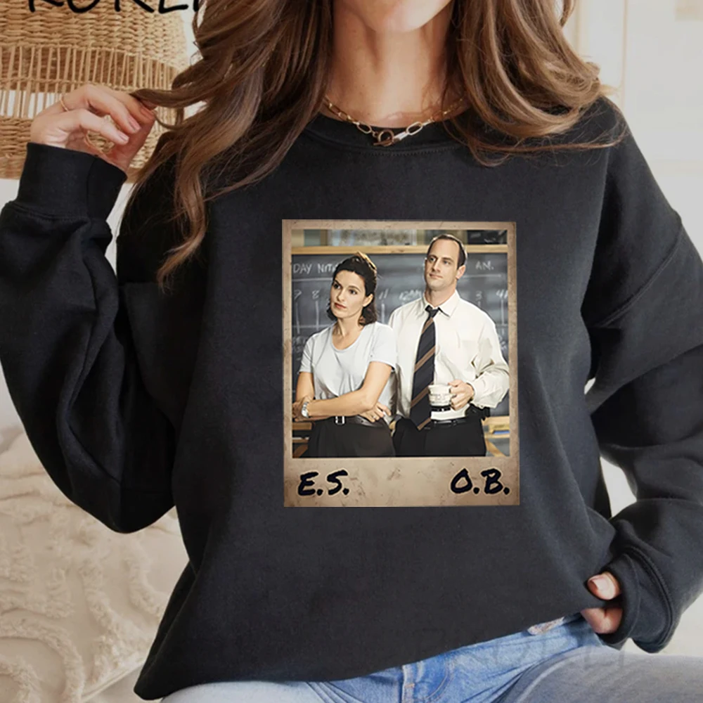 

Толстовка Elliot and Olivia Ретро Эллиот Stabler and Olivia Benson Рубашка Law and Order SVU 90-х Толстовка с капюшоном Модный свитшот с графикой