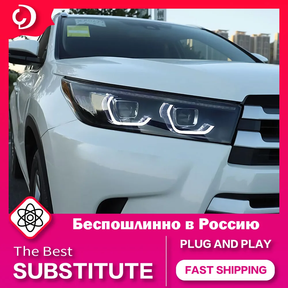 AKD Car Styling Headlights for Toyota Highlander Headlights 2018-2021 New Kluger LED Head Lamp DRL Daytime Light Projector