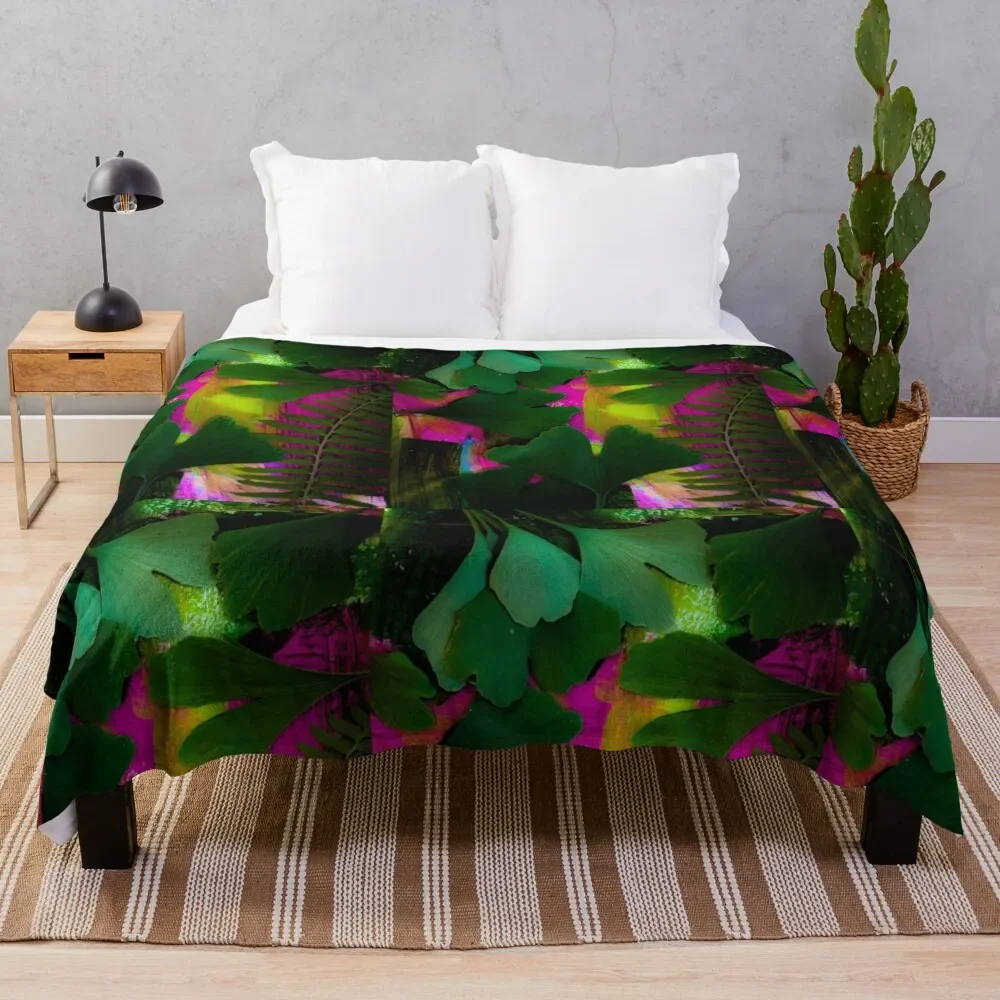 Enchanted Botanical Gingko Fern Dream Throw Blanket Camping Beach For Baby Decorative Sofas Blankets