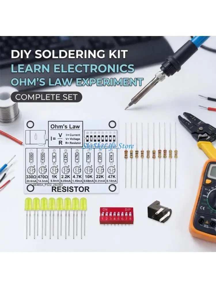 E65E Educational Ohms Law Soldering Practice Learning Board Electronic Teaching