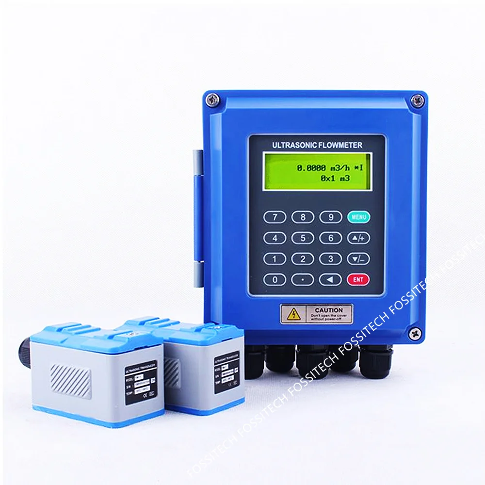 TUF-2000B Ultrasonic Flow Meter DN50mm-DN700mm Wall Mounted Type Ultrasonic Liquid Flowmeter IP67 Protection TM-1 Transducer