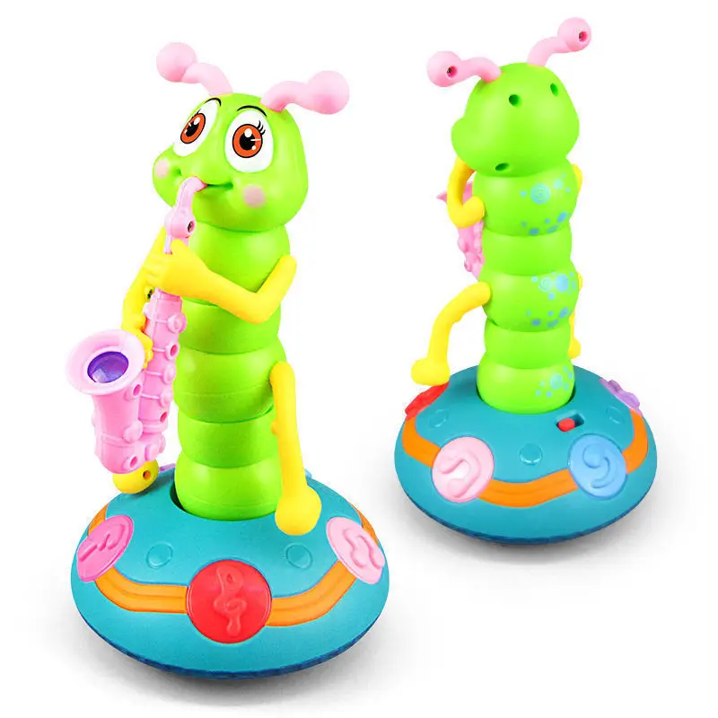 Jouets électriques-caterpillars électriques peuvent chanter danser jouer musique pour enfants Iight chenille jouer Saxophone mignon compagnon Unive