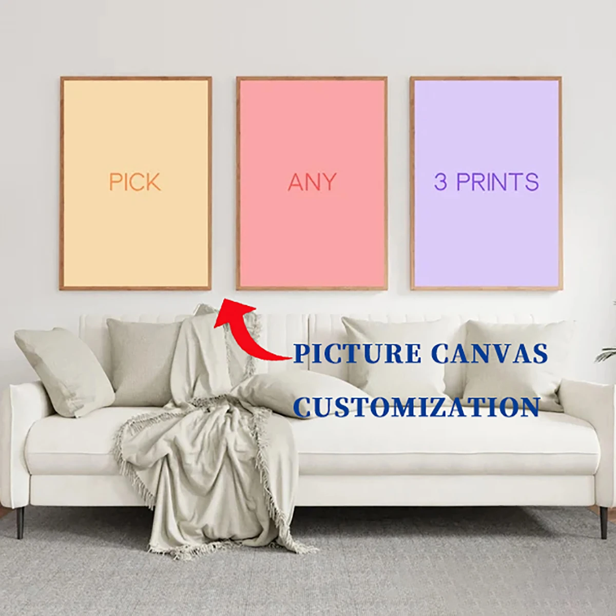 Maßgefertigte 3-teilige Leinwandbilder HD-Druck Personalisierte Fotos Individuelle Wandkunst Poster Fotos für Wohnzimmer Heimdekoration