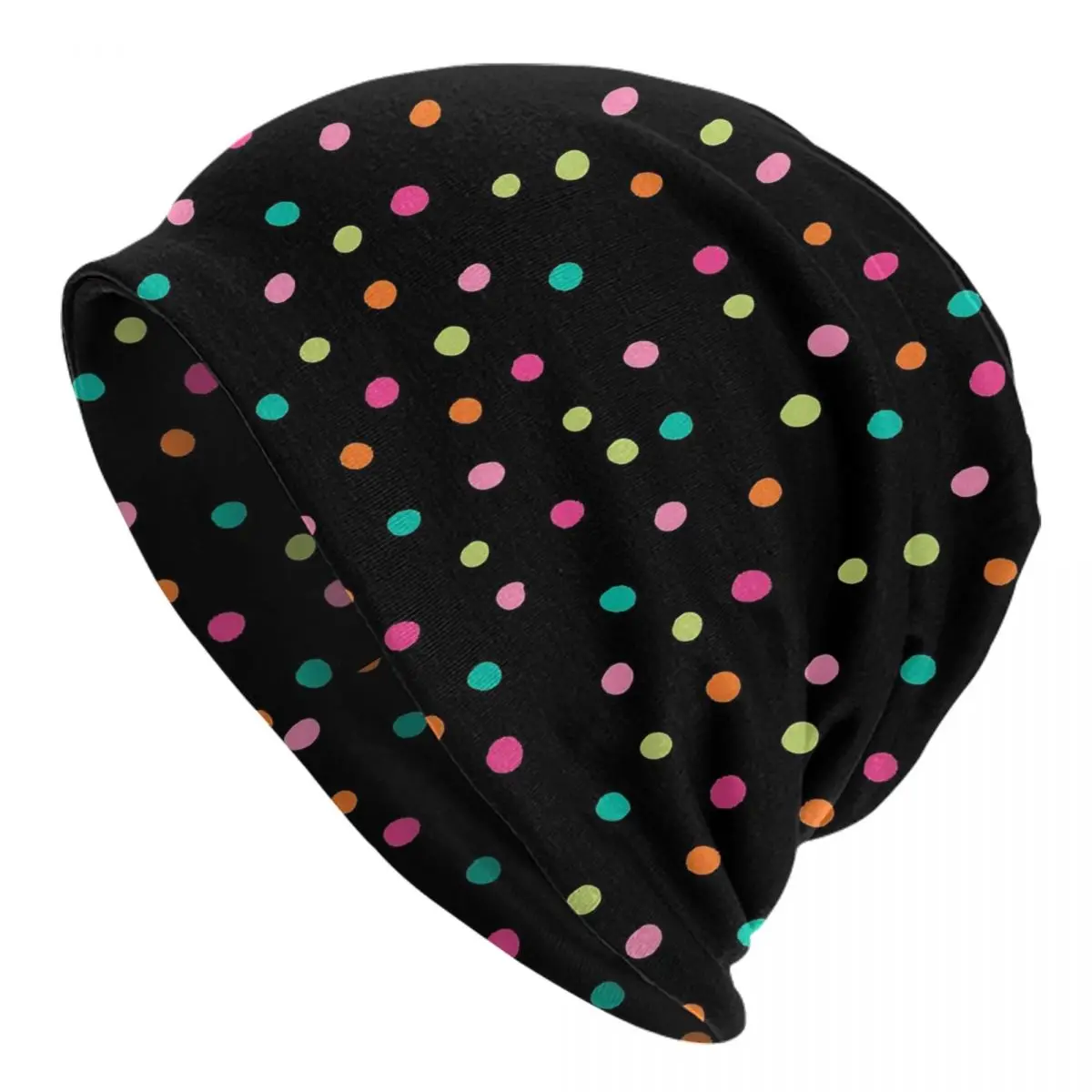 Colorful Polka Dots Beanie Hats Rainbow Pop Casual Caps Men Women Outdoor Knit Hat Spring Design Elastic Beanie Hats