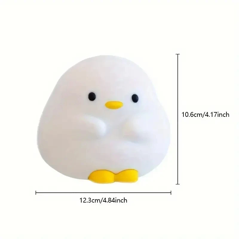 Silicone Duck Sleeping Lamp USB Rechargeable  Night Lamp Cartoon Cute Duck Night Light For Bedroom