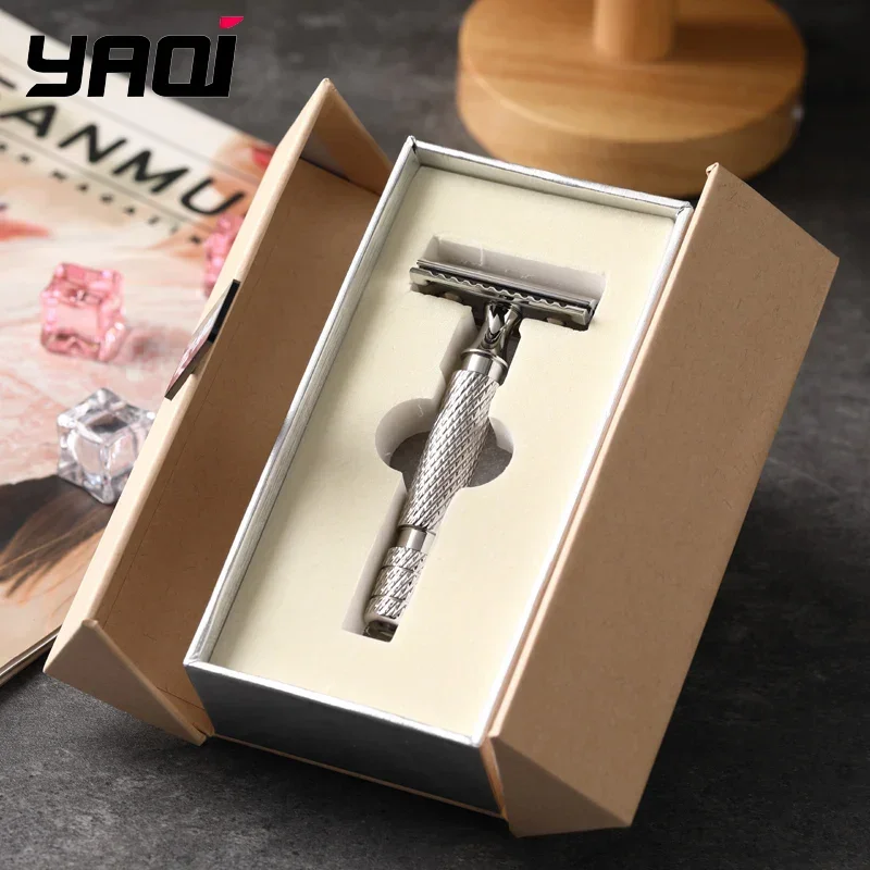 Yaqi 2026 PILOT Stainless Steel Safety Razor - 0.95mm Blade Gap 84mm Handle Length 12mm Diameter for Smooth Shaving Experience