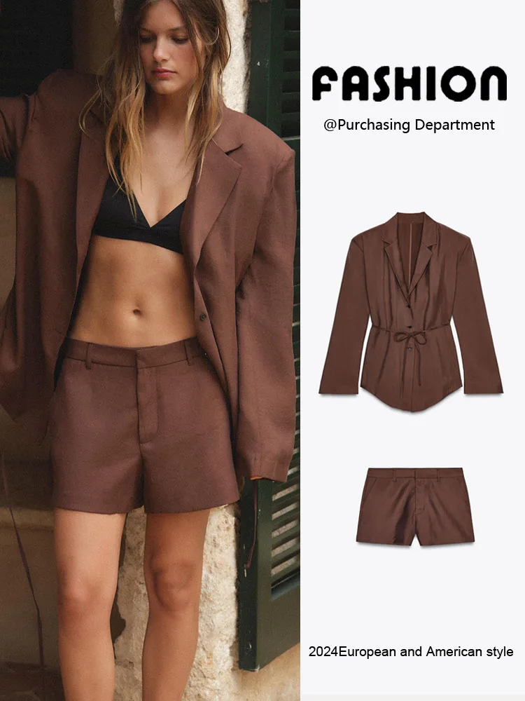

Spring New Arrival Women's Suit Jaet ort Pants Ethnic Stage Costume ort Skirt Long Sve Button up Top