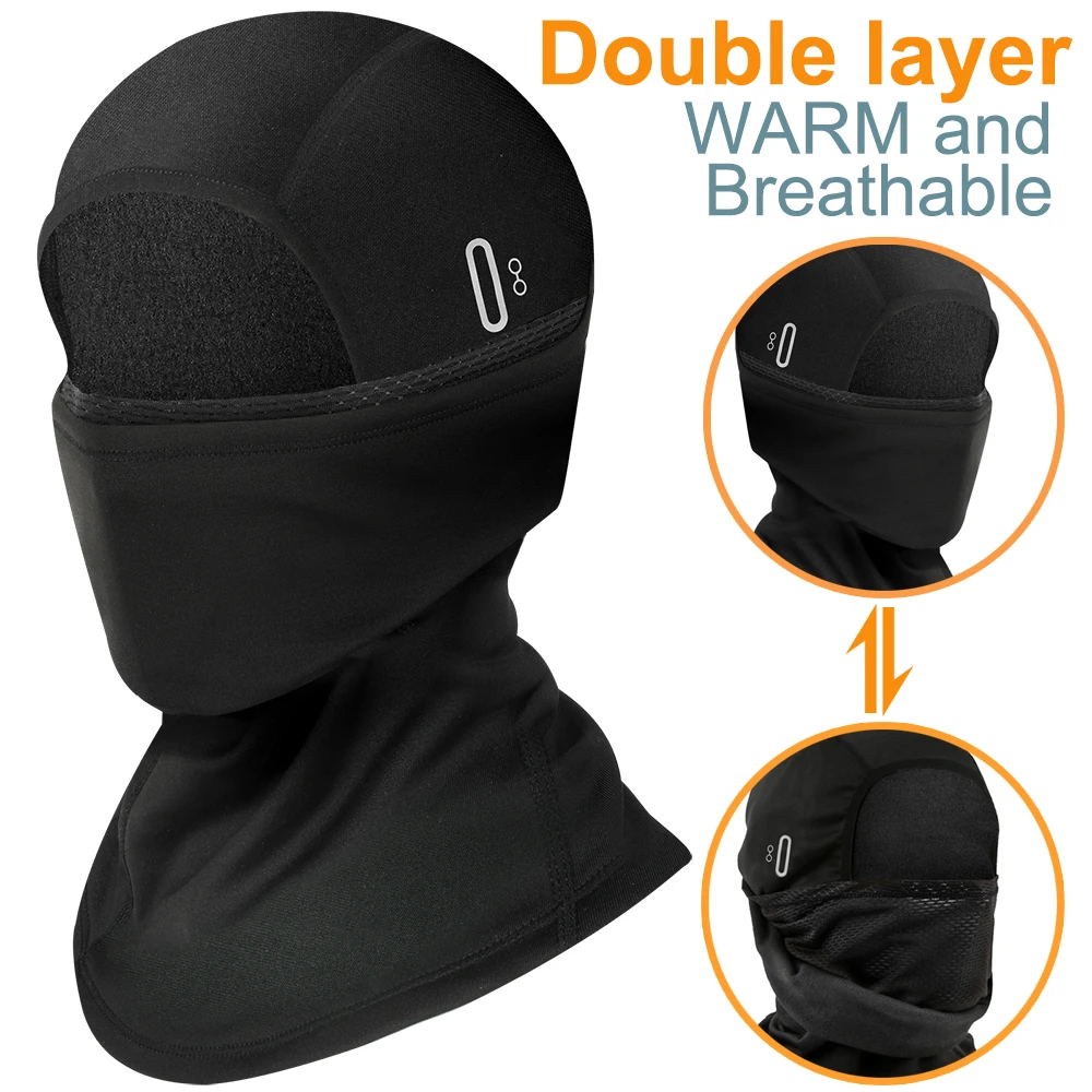 

Winter Warm Balaclava Hat Double Layer Breathable Cycling Cap Outdoor Sport Full Face Cover Scarf Motorcycle Bike Helmet Liner