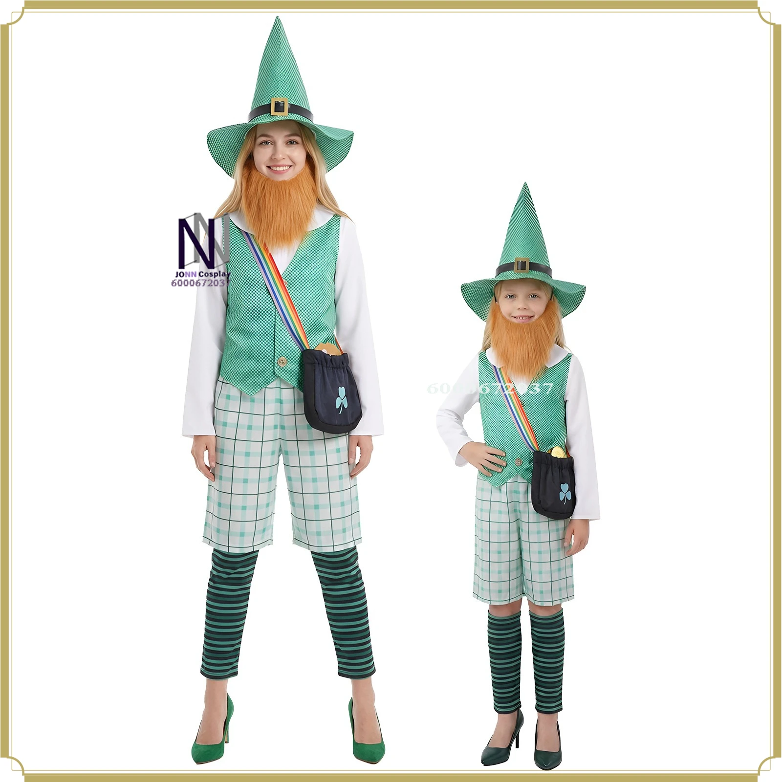 

High Quality Irish Style Cosplay Costume St. Patrick's Day Shamrock Adult's/Child's Green Suit Full Set Anime Clothes Party Suit