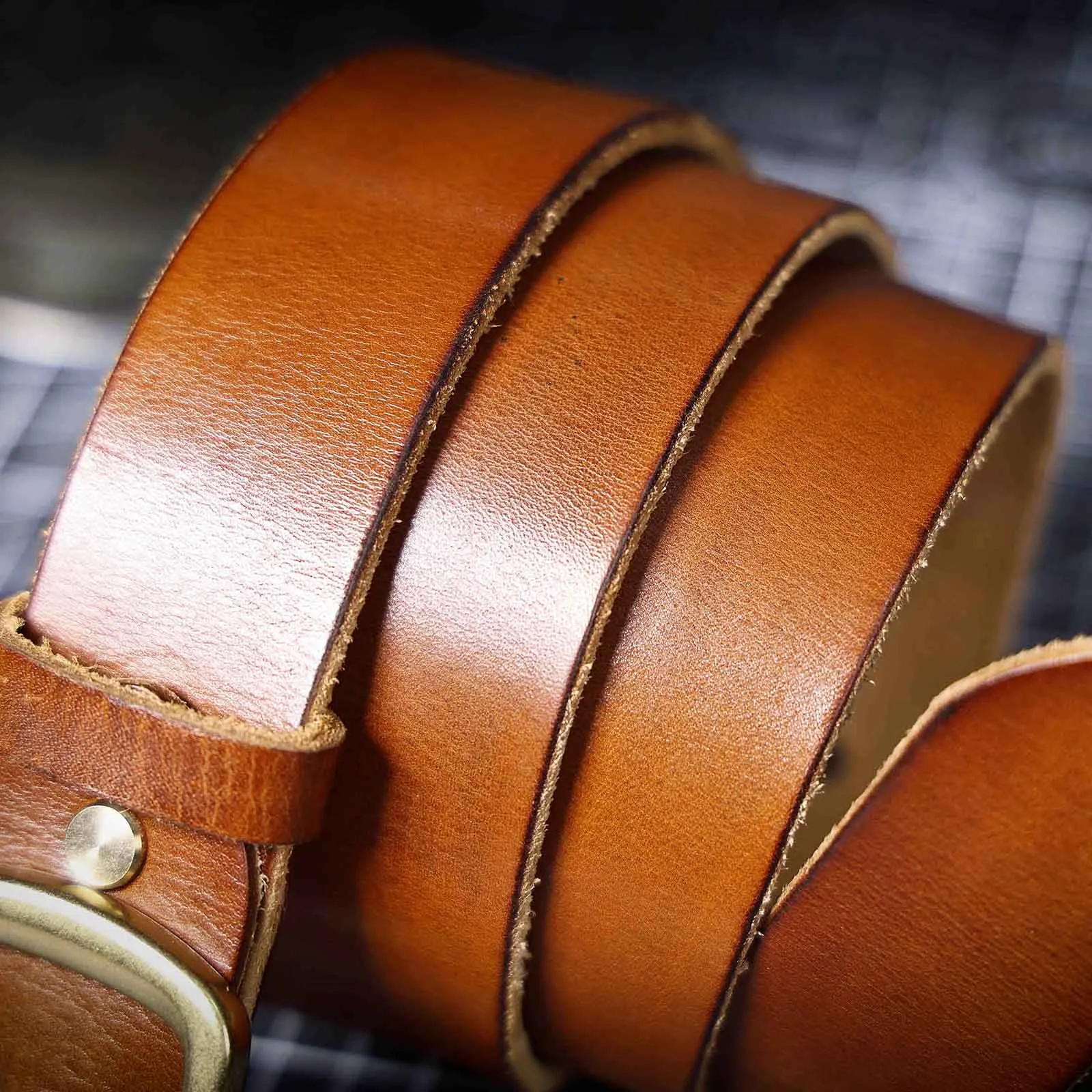 Vintage Echtleder-Herrengürtel mit Kupferschnalle, Handgefertigter Casual-Gürtel mit Geschenkbox, Verstärkter Oberleder-Gürtel aus Italien – Detail 33