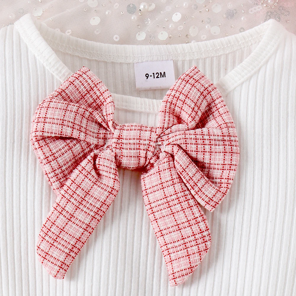 LAPA 6M-3Y Fall Winter Fashion 3PCS Set Baby Girls Sweet Striped Bow Long Sleeve Tops+Plaid Shorts+Hats Princess Toddler Outfits