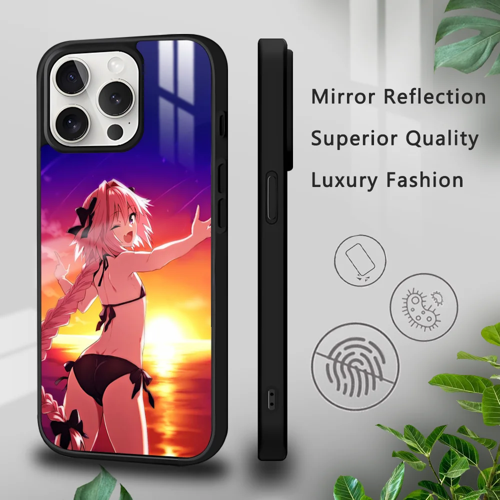 A-Astolfo Anime F-Fate Girl Phone Case For iPhone 16 15 14 13 12 11 Pro Xs Max Mini Plus Celulares Hard Funda