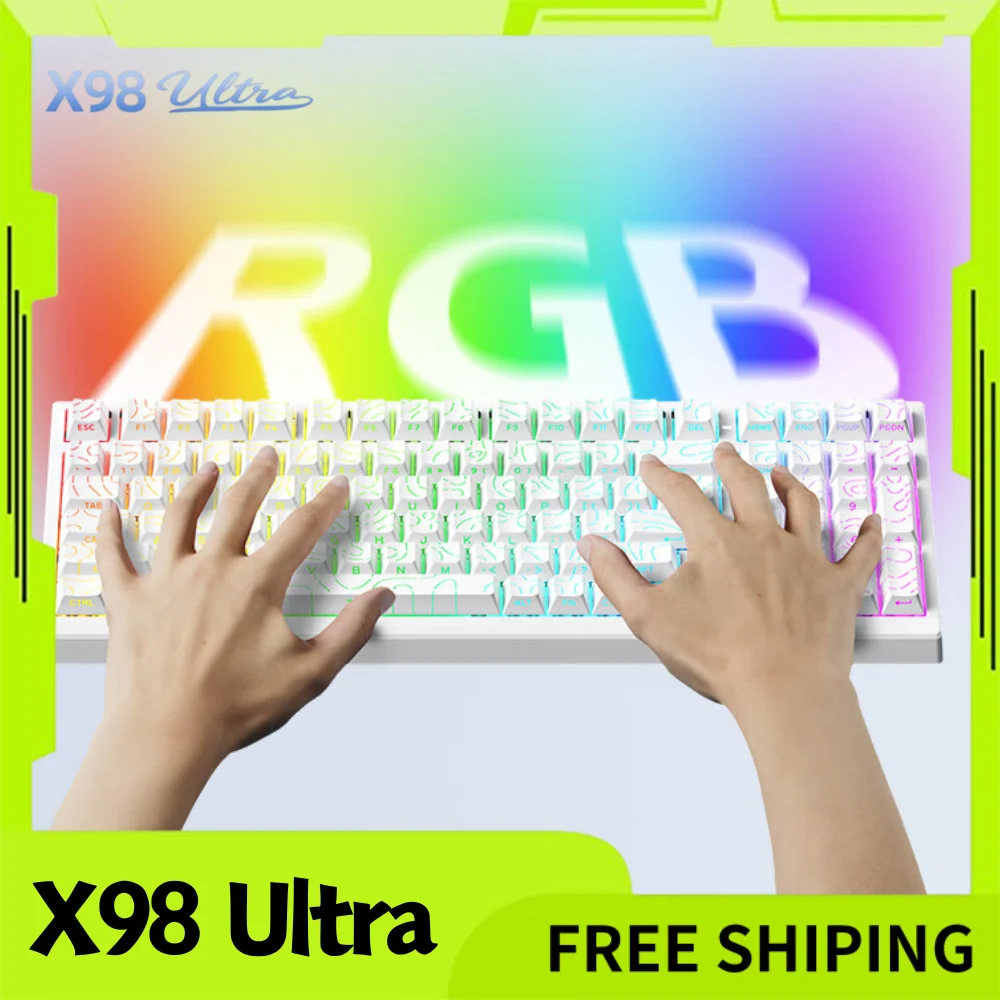 

Xinmeng M87Lite Mechanical Keyboard Three Mode RGB Gasket Gaming Keyboard Hot Swap 5000mAh PBT Keycaps PC Gamer Accessories
