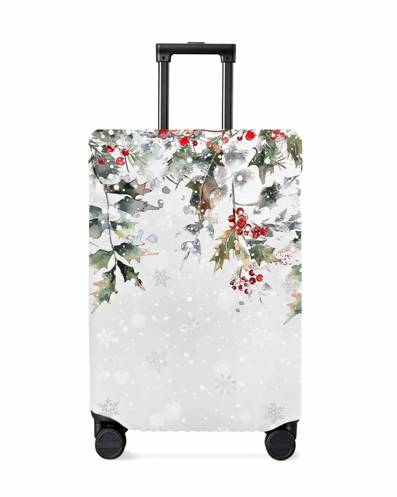 Christmas Pine Berry Eucalyptus Leaf Snowman Protective Cover For Travel Accessories Suitcase Elastic Dust Case Protect Sleeve