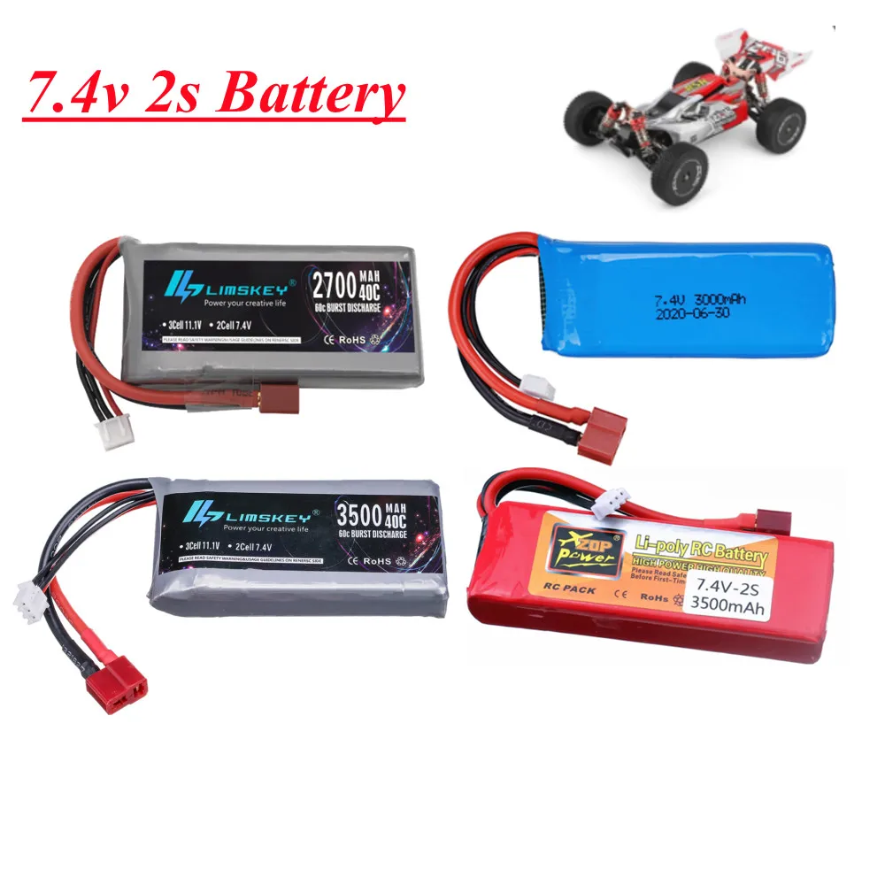 7.4V 2700mah 2800mah 3000mAh 3300mah 3500mAh Bateria Lipo do Wltoys144001 12428 12423 RC Car 2s 7,4 V Bateria do feiyue 03 Q39