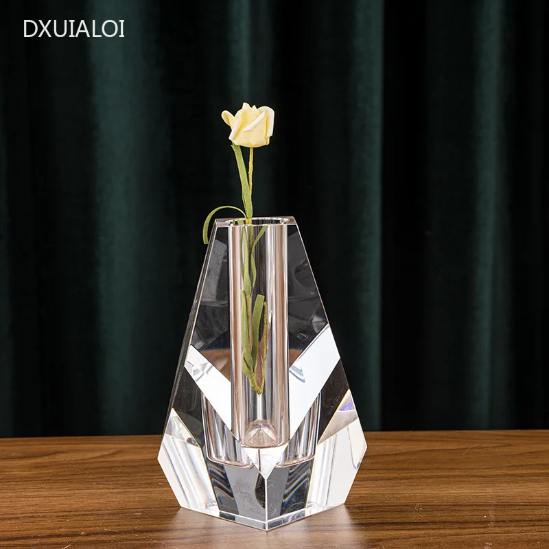 Modern minimalist crystal vase Floral organ Interior Design Decoration Office decorations Home decoration accessories Glass Vase