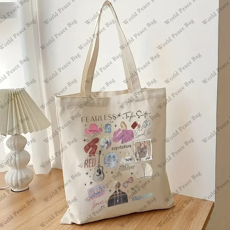 Borsa in tela con stampa Casual senza paura la borsa per i bagagli del Tour delle orecchie, borsa a tracolla alla moda, borsa a tracolla Taylor Merch