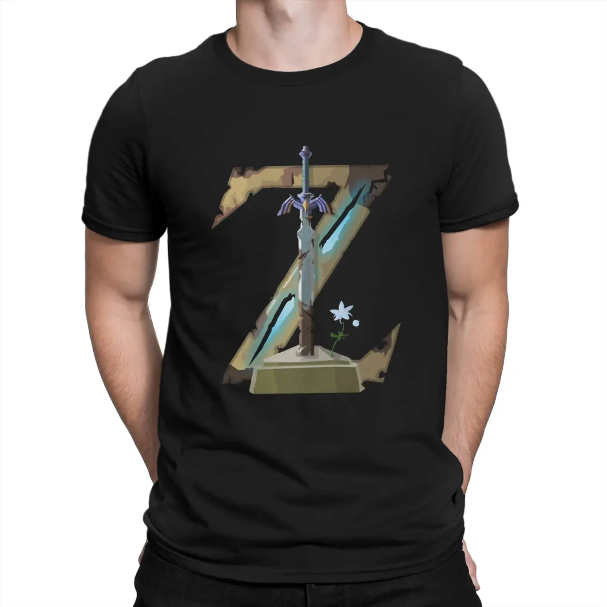 Zeldas Logo Męskie koszulki Tears Of The Kingdoms Kreatywna koszulka z krótkim rękawem O Neck T-Shirt Odzież graficzna