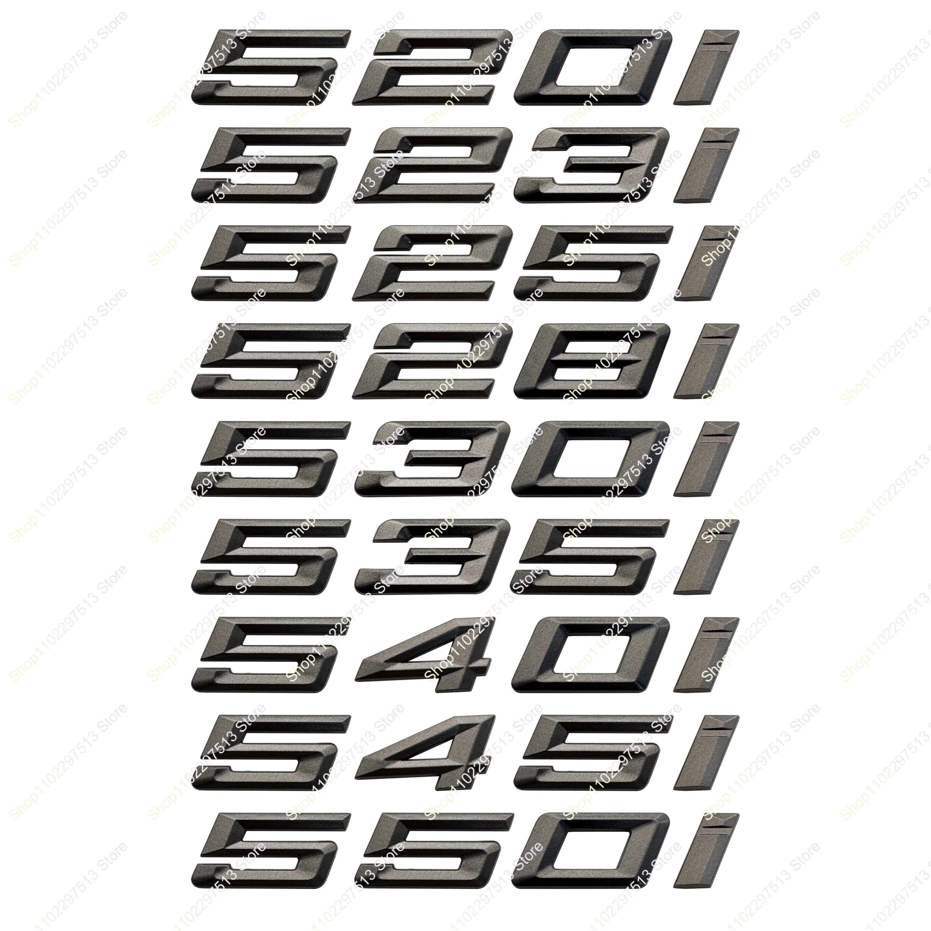 520i 523i 525i 528i 530i 540i 545i 550i letras ABS para 5 Series F10 F11 G30 G31 accesorios adhesivos con emblema gris bronce para coche