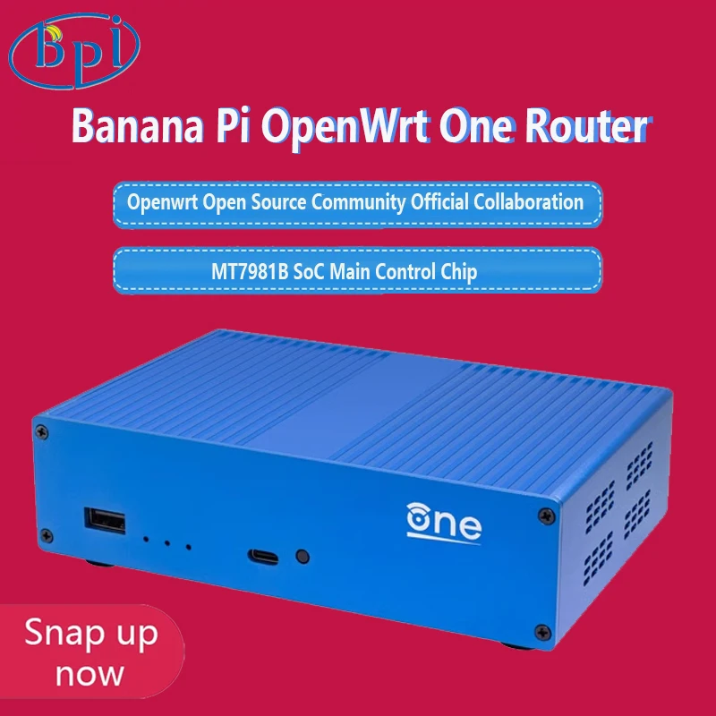 Banana Pi OpenWrt One Board MT7981B Board Dual-band Via MT7976C 2.5GbE RJ45 Port