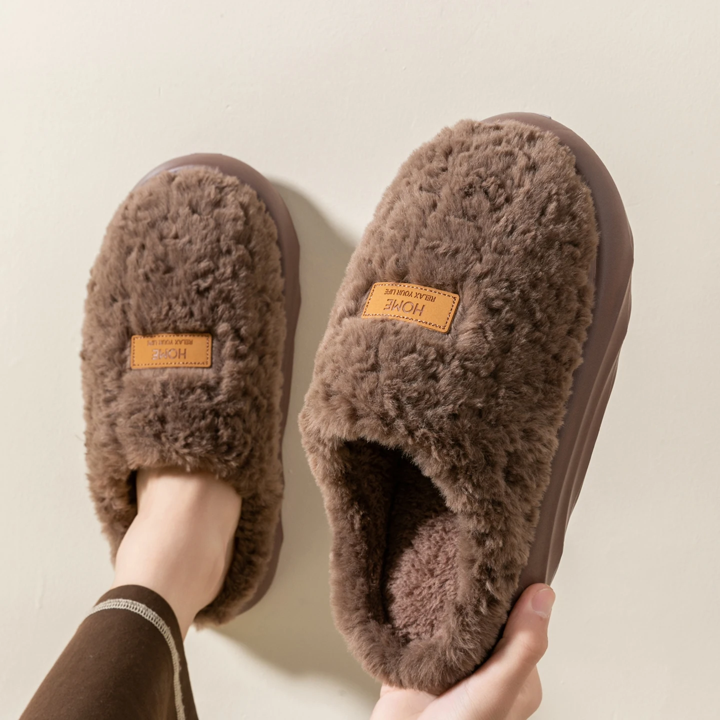 Men's Plush Slippers, Winter I - Sewing Fleece 评论和价格