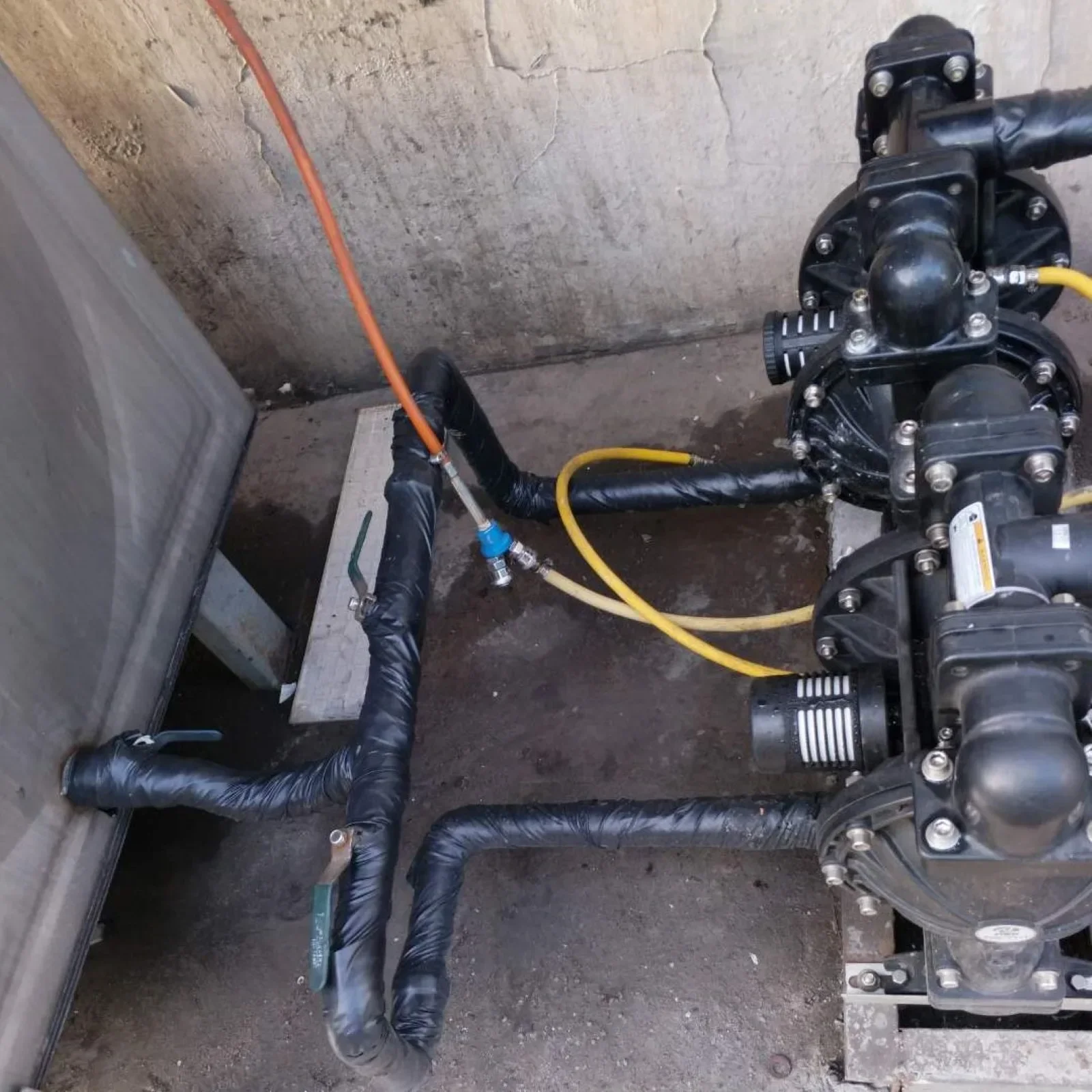 Self-priming Dry Suction Mud Slurry Waste Water Pneumatic Membrane Diaphragm Pump