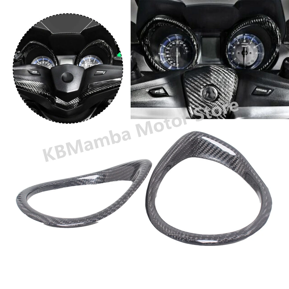 Real Carbon Fiber Motorcycle Inner Fairing Speedometer Tachometer Ring Cover Trim For YAMAHA TMAX 530 TMAX560 SX DX TechMAX