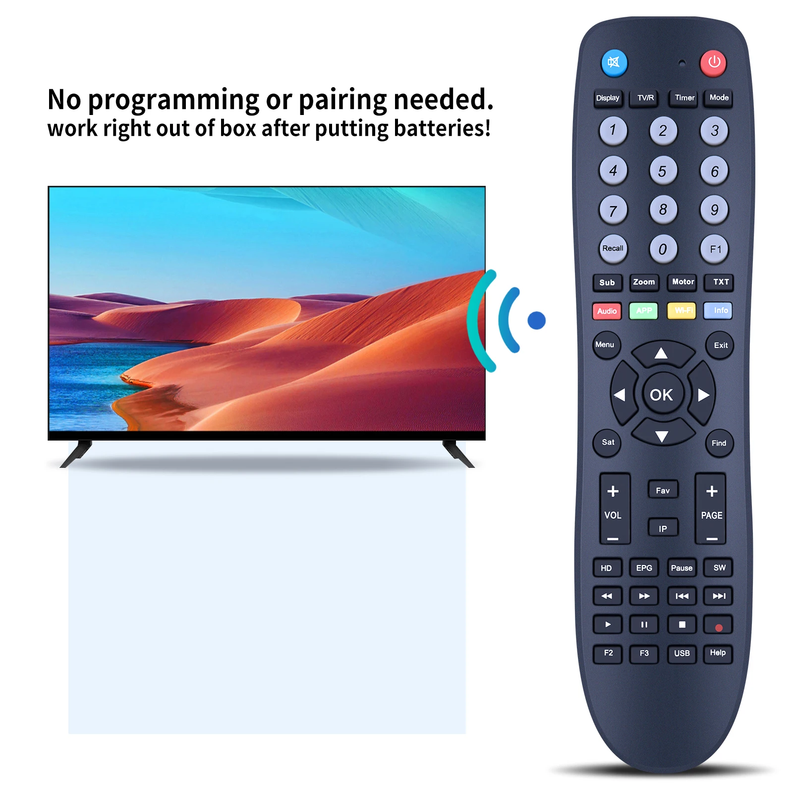 New Remote Control for Azamerica ST3 HD TV KINGSTAR KS-7060