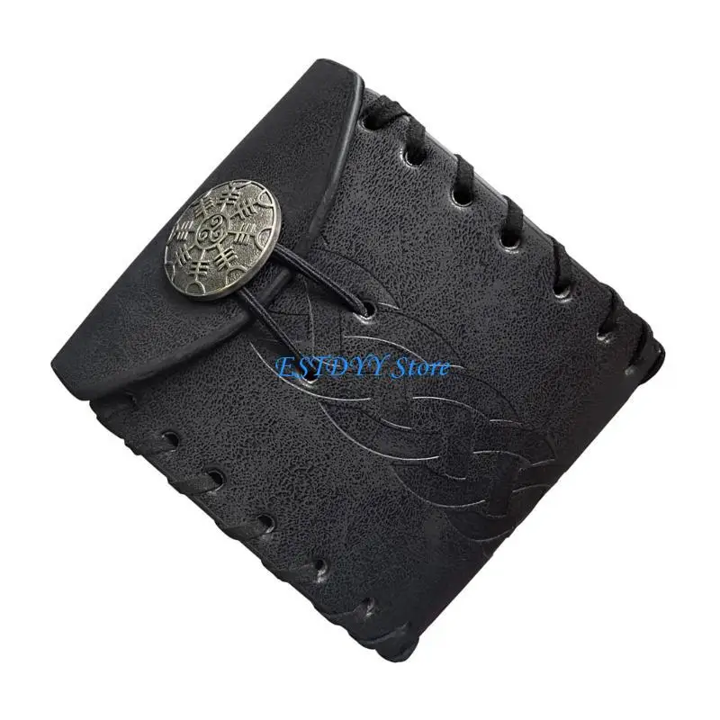 G6DE Medieval Cube Bag Wallets PU Leather Coin Bag Change Purse