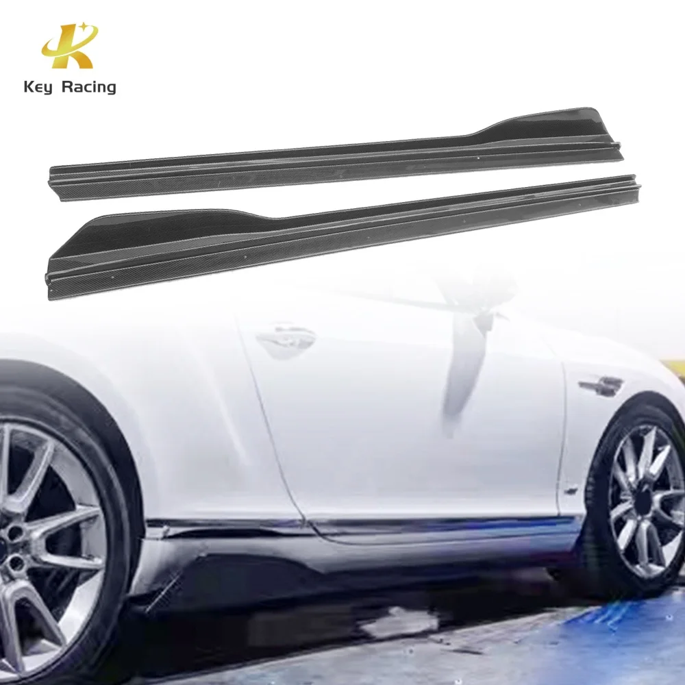 Continental GT Car Side Skirts Parts Carbon Fiber ST Style Side Skirts Extension For Bentley Continental GT 2015+