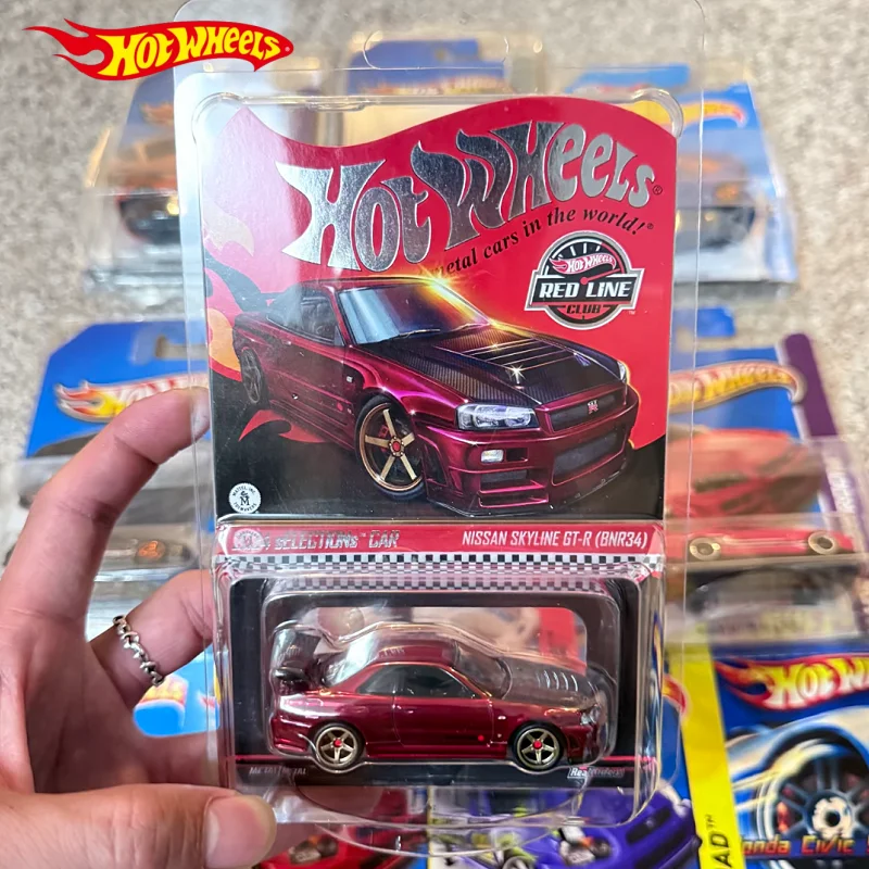 

Оригинальная модель автомобиля Hot Wheels Red Line 1/64 RLC Limited GTR R34, резиновая шина с железным дном, ограниченная коллекционная машина