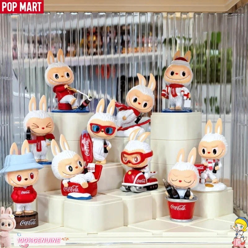 POP MART-figura de los monstruos Coca Cola, caja ciega, adorno de Labubu, decoración de escritorio, caja misteriosa sorpresa, muñeca, regalo de Navidad para niña
