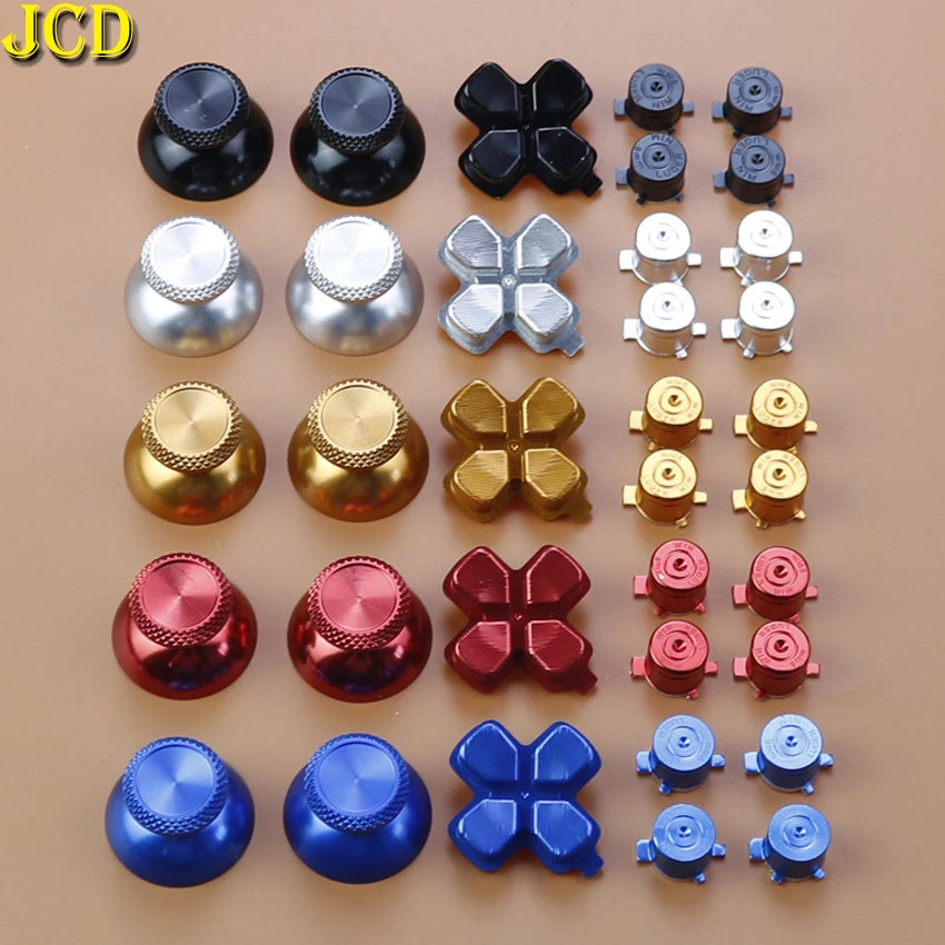 

JCD Metal Aluminum Analog Thumbsticks Joystick Cap Action Direction Keys Dpad ABXY Buttons For PS5 Controller