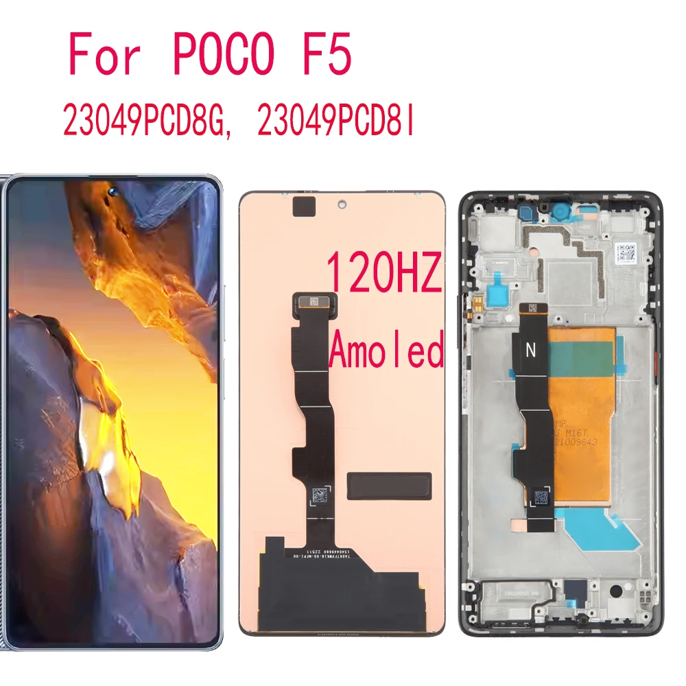 

AMOLED For Xiaomi Poco F5 LCD Display Touch Screen Digitizer Assembly For Xiaomi PocoF5 23049PCD8G 23049PCD8I LCD