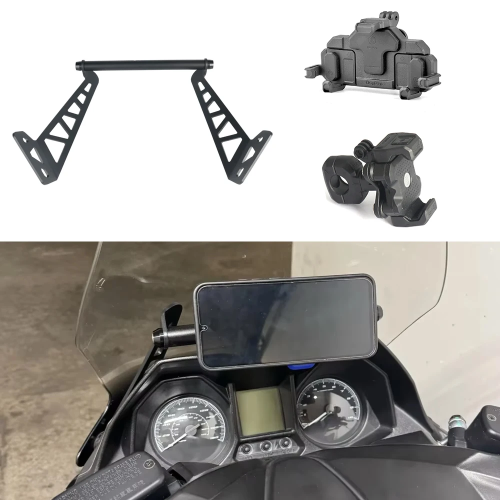Motorcycle Accessories Mobile Phone Holder Stand GPS Navigation Plate Bracket 22MM For KYMCO 350 300i Xciting 250 400 S400