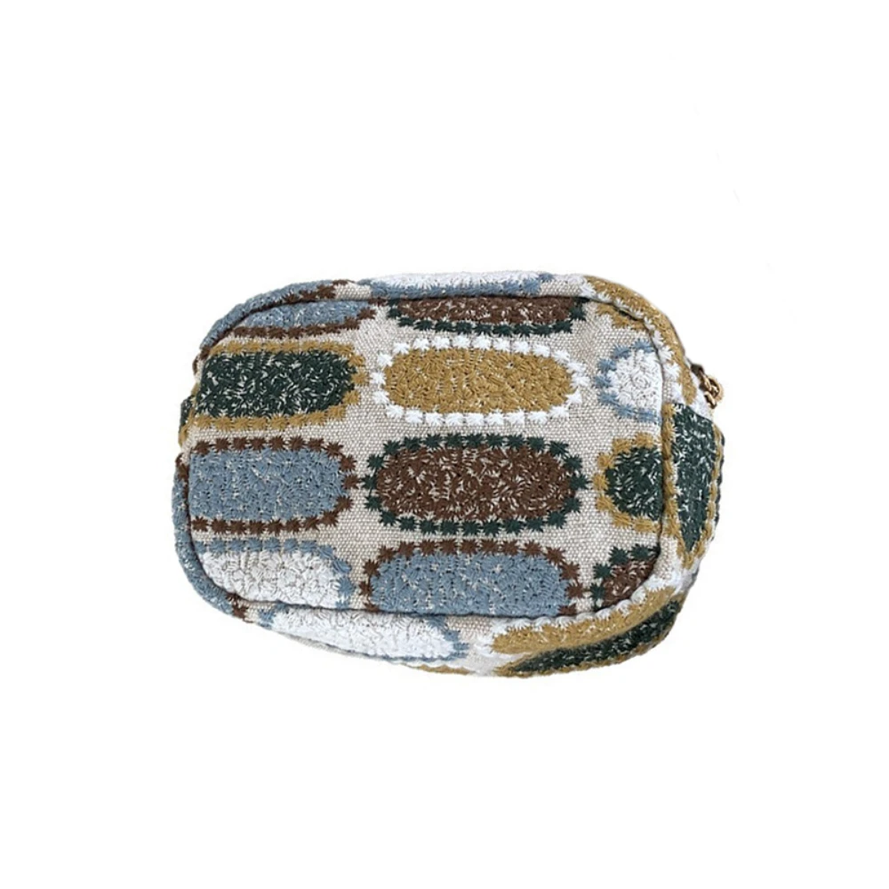 

Держатель для наушников, очаровательный этнический кошелек для монет, хлопково-льняной мешочек, компактная мини-сумка на молнии для ключей, дорожный органайзер-кошелек