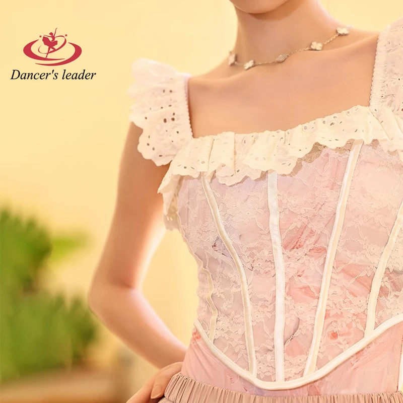 رداء رقص الباليه للنساء ممارسة الملابس الجمباز أداء الكبار والأطفال ملابس اليوغا الدانتيل الأشرطة الرجعية البنطال القصير #5