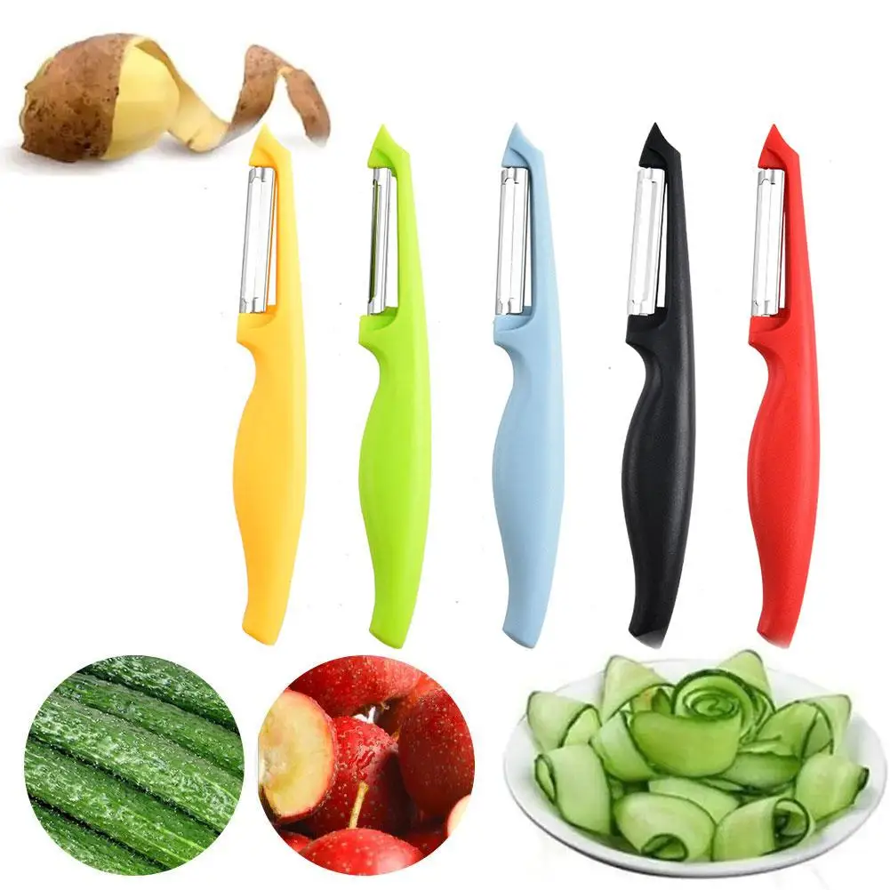1Pc Affettatrice di Verdure Pelapatate Carota Patate Frutta Tritare Coltello Taglierina In Acciaio Inox Pelapatate Affilato Rasoio Grattugia Utensili Da Cucina J2T4