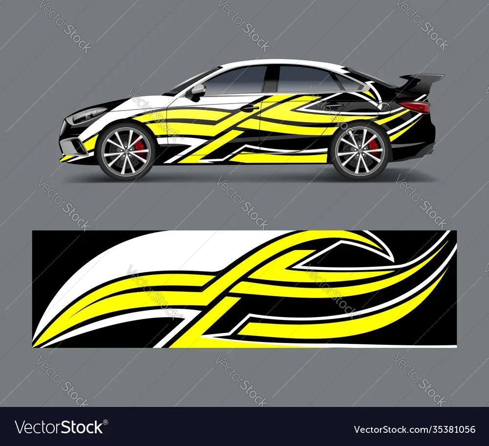 

Yellow Car Graphic Decal Full Body Racing Vinyl Wrap Car Full Wrap Sticker Decorative Car Decal Length 400cm Width 100cm